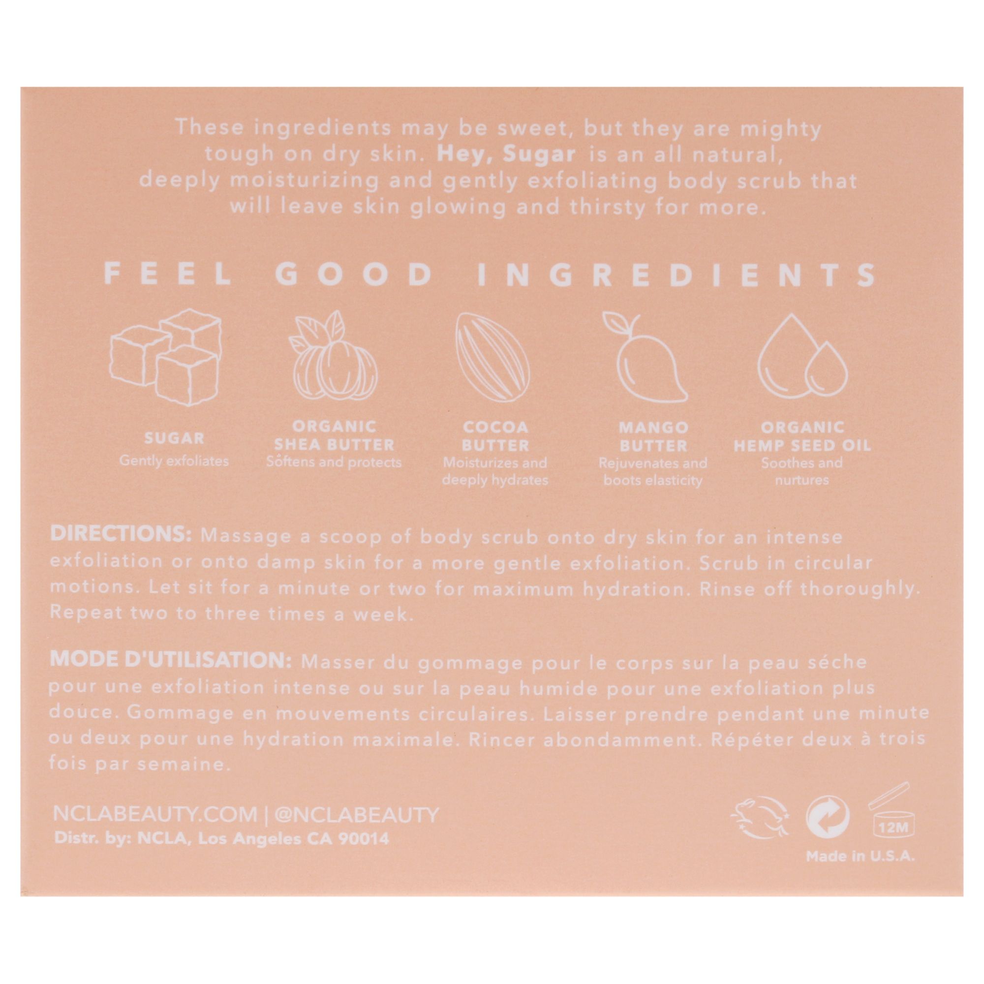 Hey Sugar natürlich Körperpeeling - Peach von NCLA