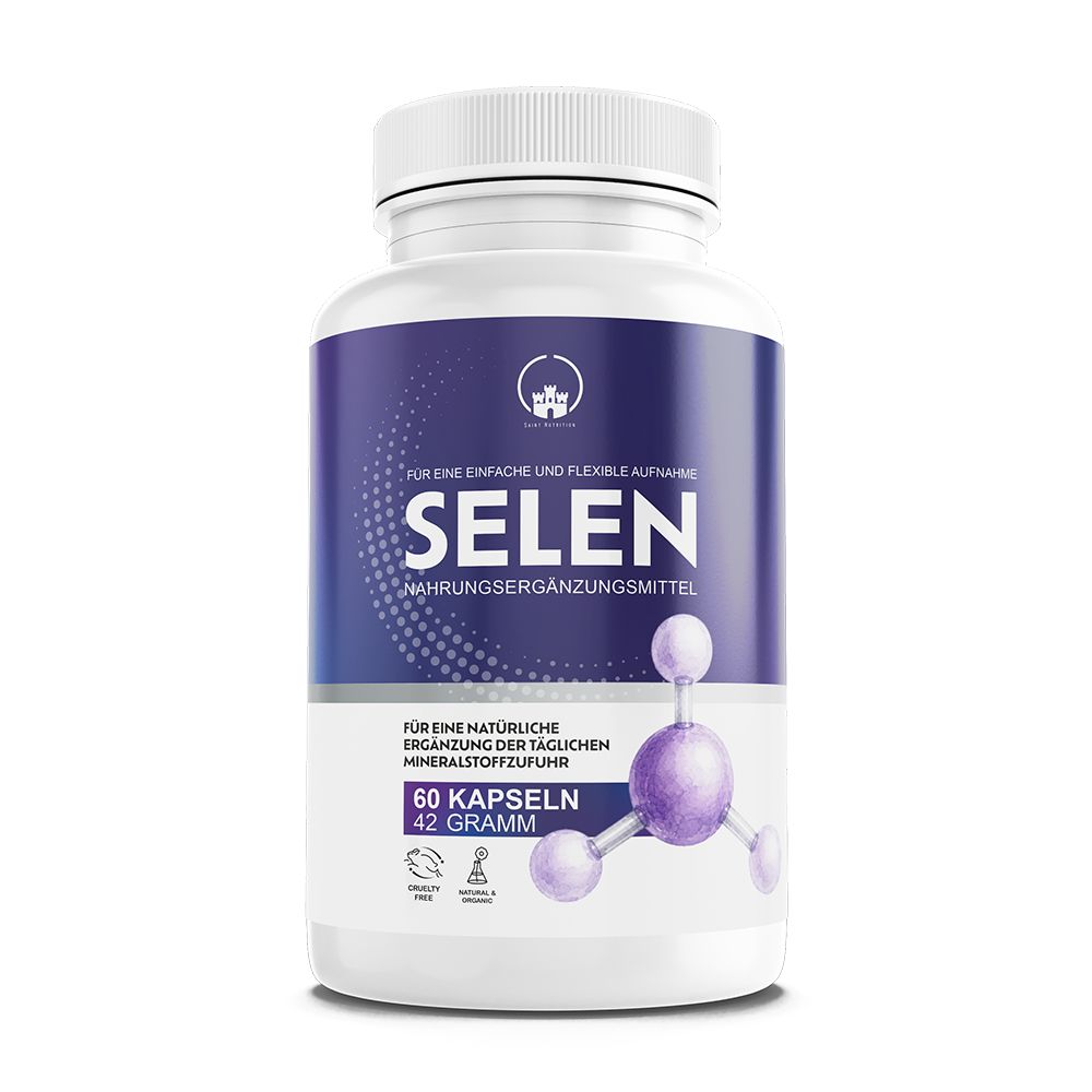 Saint Nutrition® Selen Kapseln 75 μg | Natürliche Mineralzufuhr + Natrium Für Haut Haar & Nägel 60 St