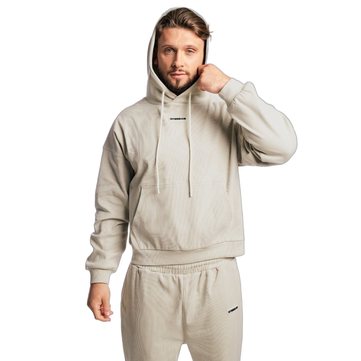 GymBeam Hoodie Herren Oversized mit Kapuze in Grey