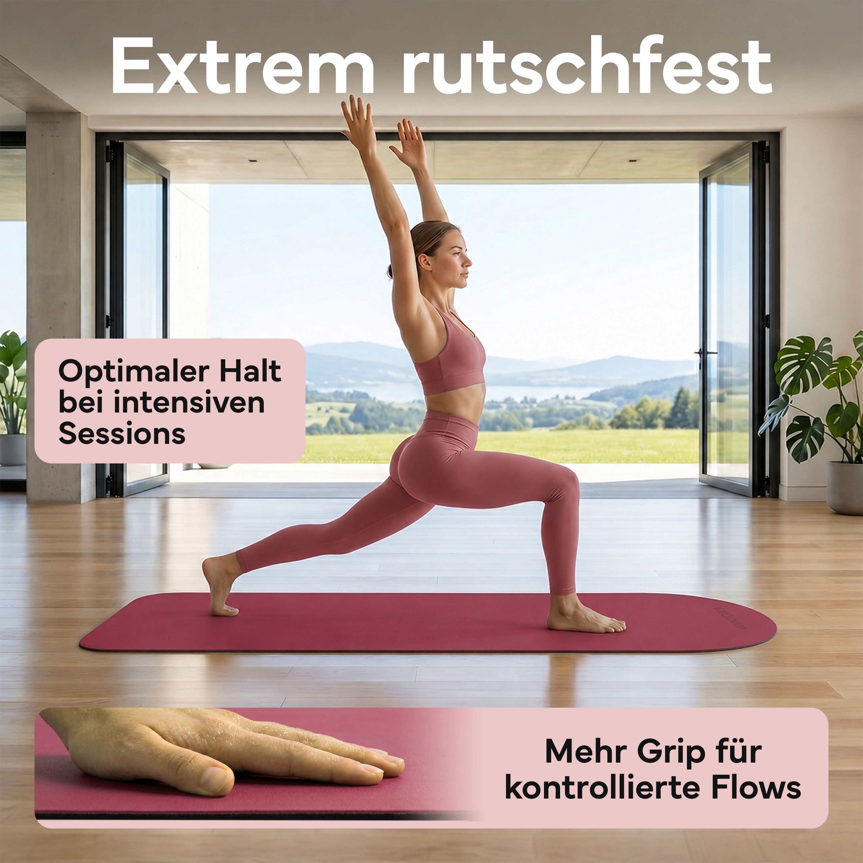 NEOLYMP Pilates-Yogamatte rutschfest