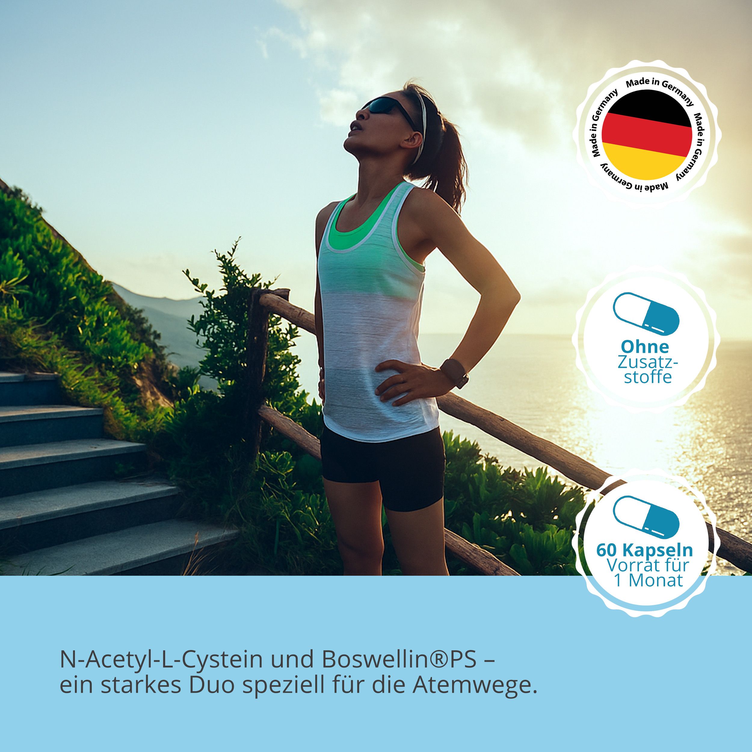 PURMEO Atemvital  - mit 20 mg Boswellin®PS Boswellinsäure, NAC, Quercetin & Bromelain