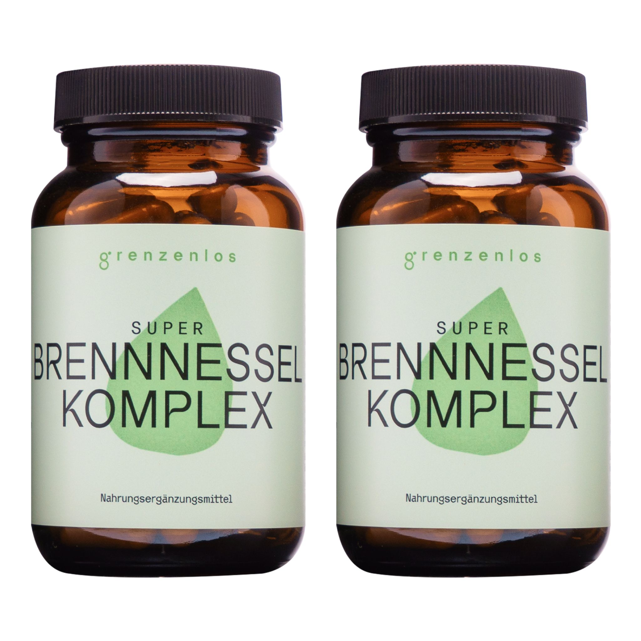 grenzenlos® Super Brennnessel 9-in-1 Komplex mit Wacholder & Petersilie | Ohne Rosskastanie vegan 2x90 St Kapseln