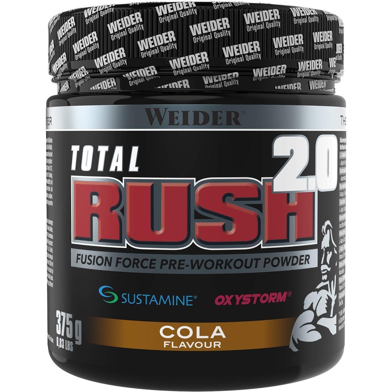 Weider Total Rush 2.0 Booster, Cola Geschmack, Pulver in Dose, 375g.