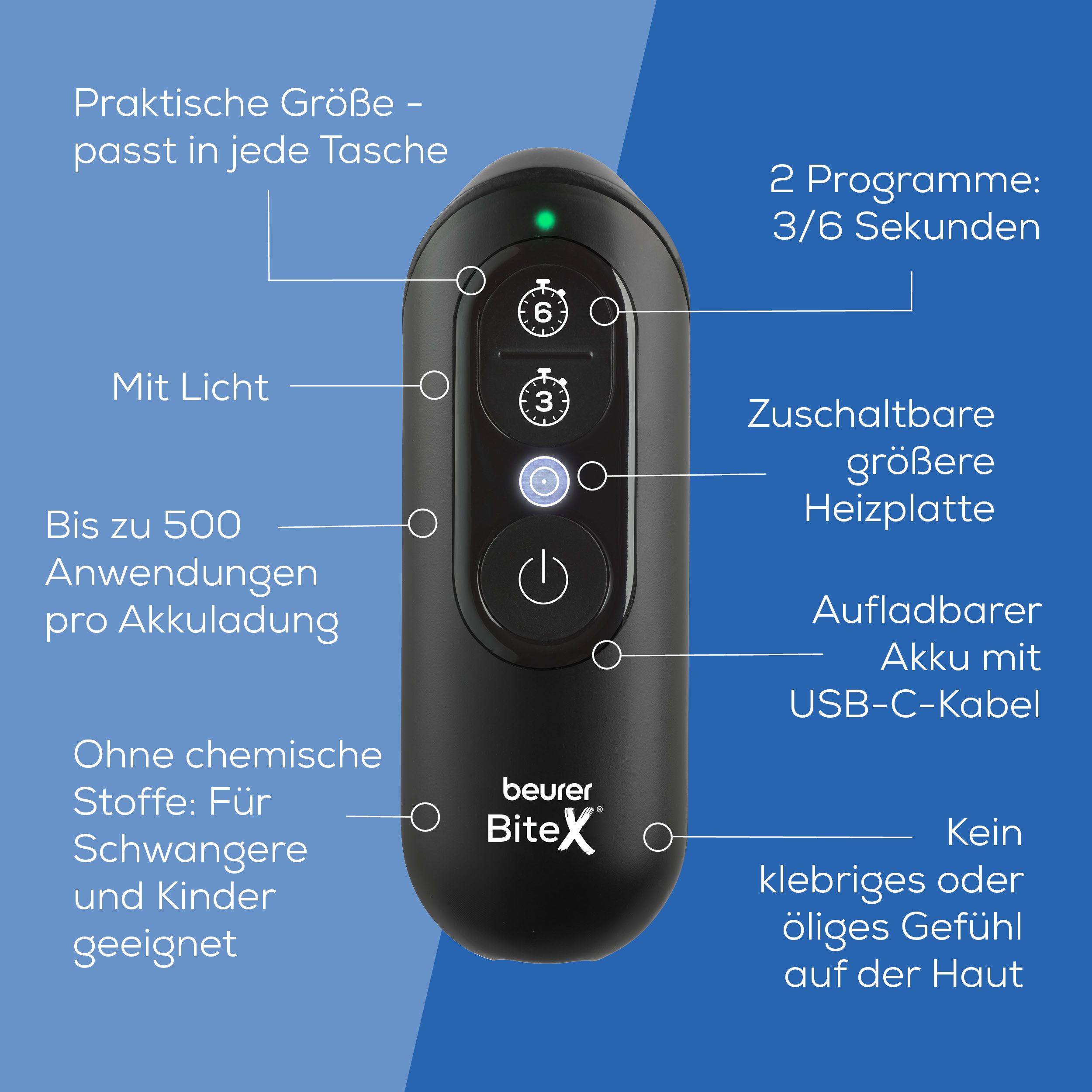 Beurer BiteX Max Insektenstichheiler Deep Black