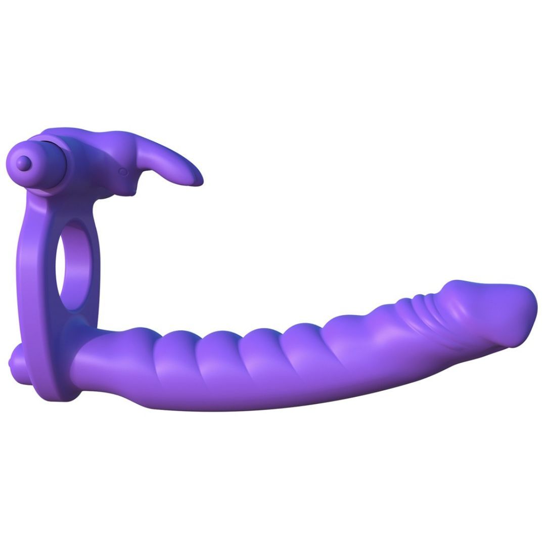 Vibro-Penisring „Double Rabbit“ mit Analdildo | Paartoy mit 3-fach Stimulation | Fetish Fantasy