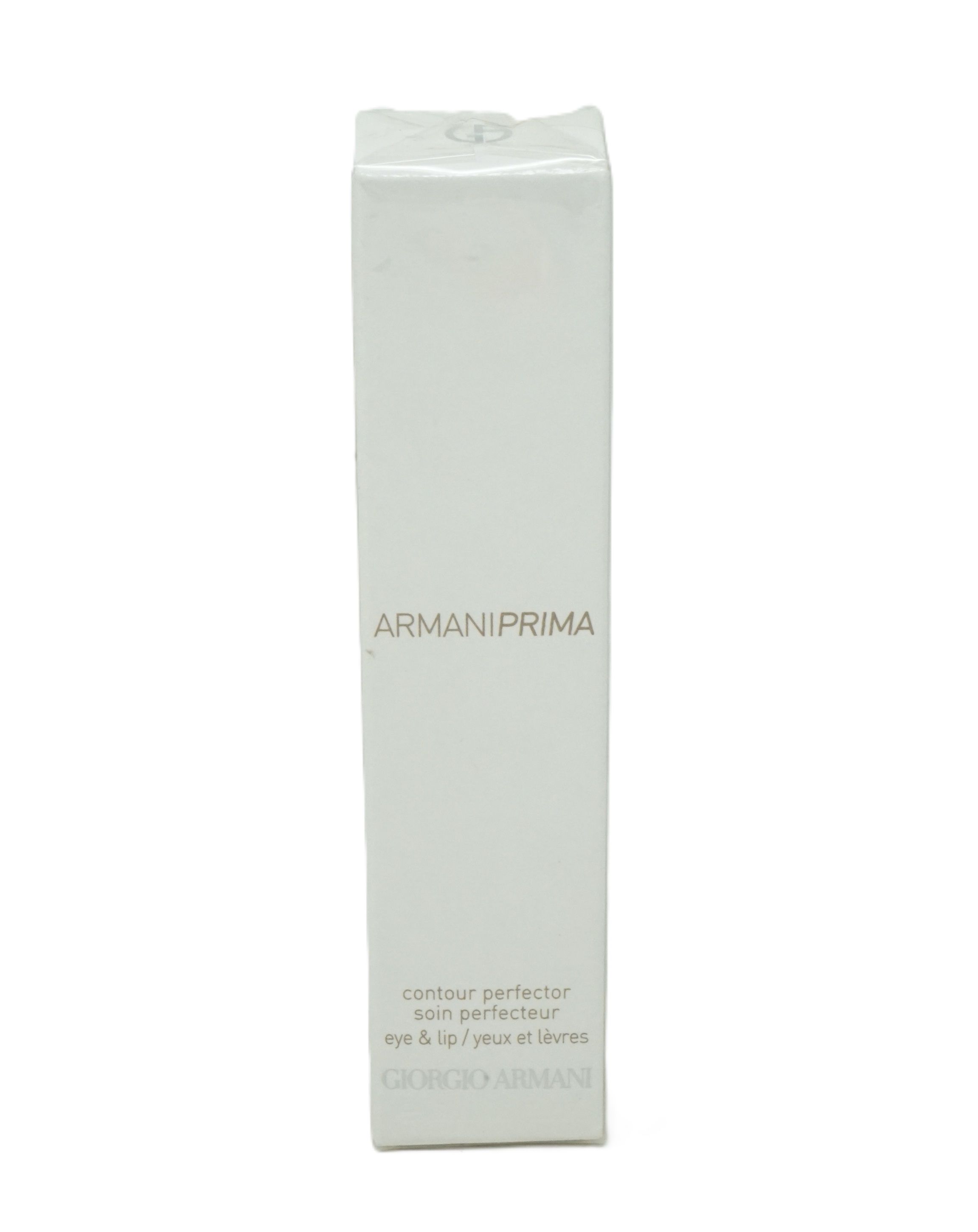 Giorgio Armani Prima Augen- & Lippenkonturen-Perfektionierer. Weiße Verpackung mit Logo und Text.
