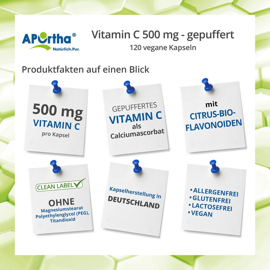 APOrtha® Vitamin C Kapseln 500 mg - gepuffert 120 St