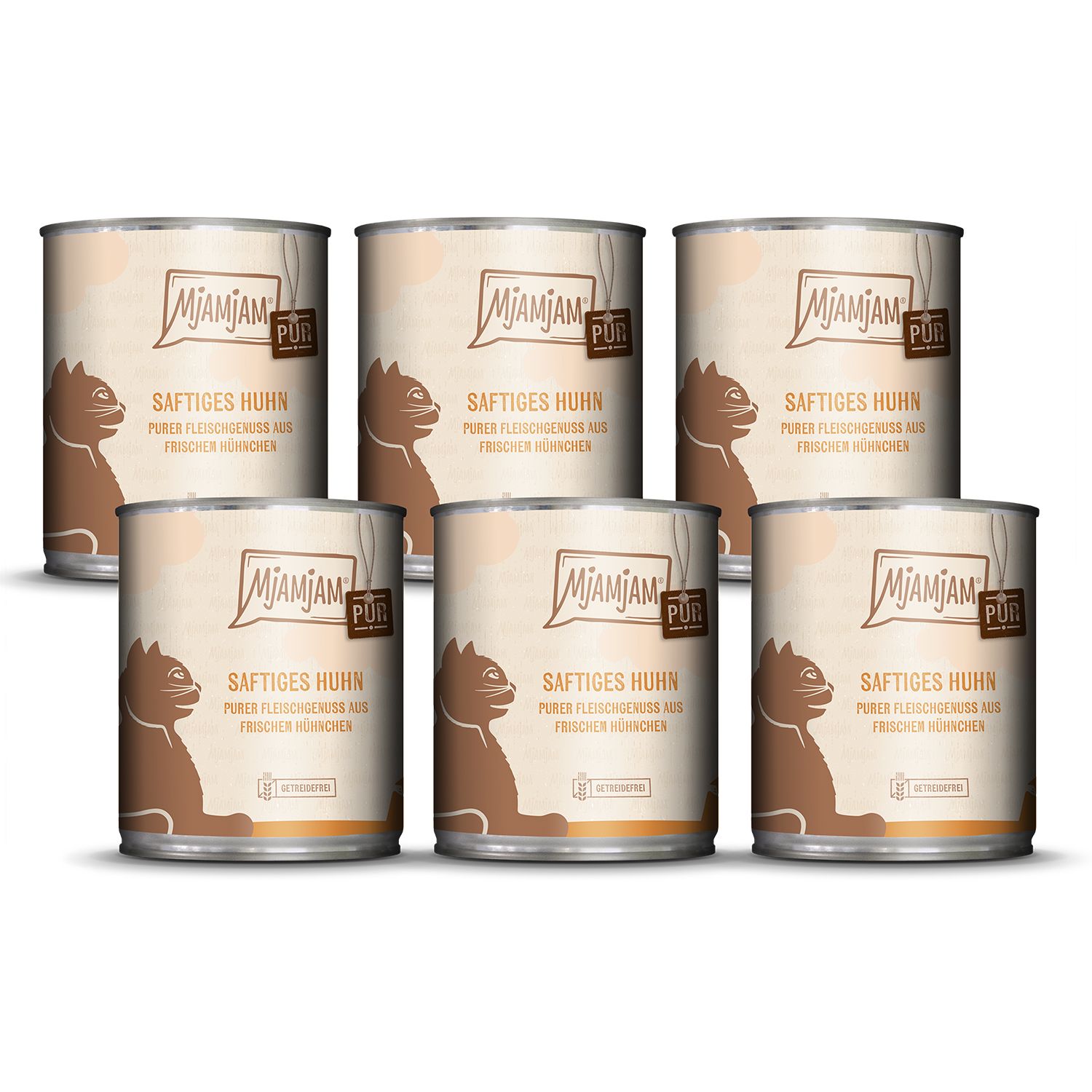 MjAMjAM - Purer Fleischgenuss saftiges Huhn pur 6x800 g Futter
