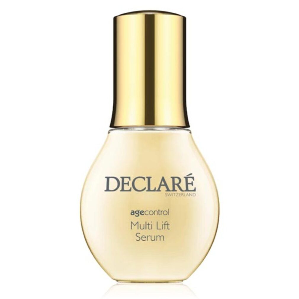 Serumflasche mit goldenem Verschluss. Aufschrift: DECLARÉ, agecontrol Multi Lift Serum.
