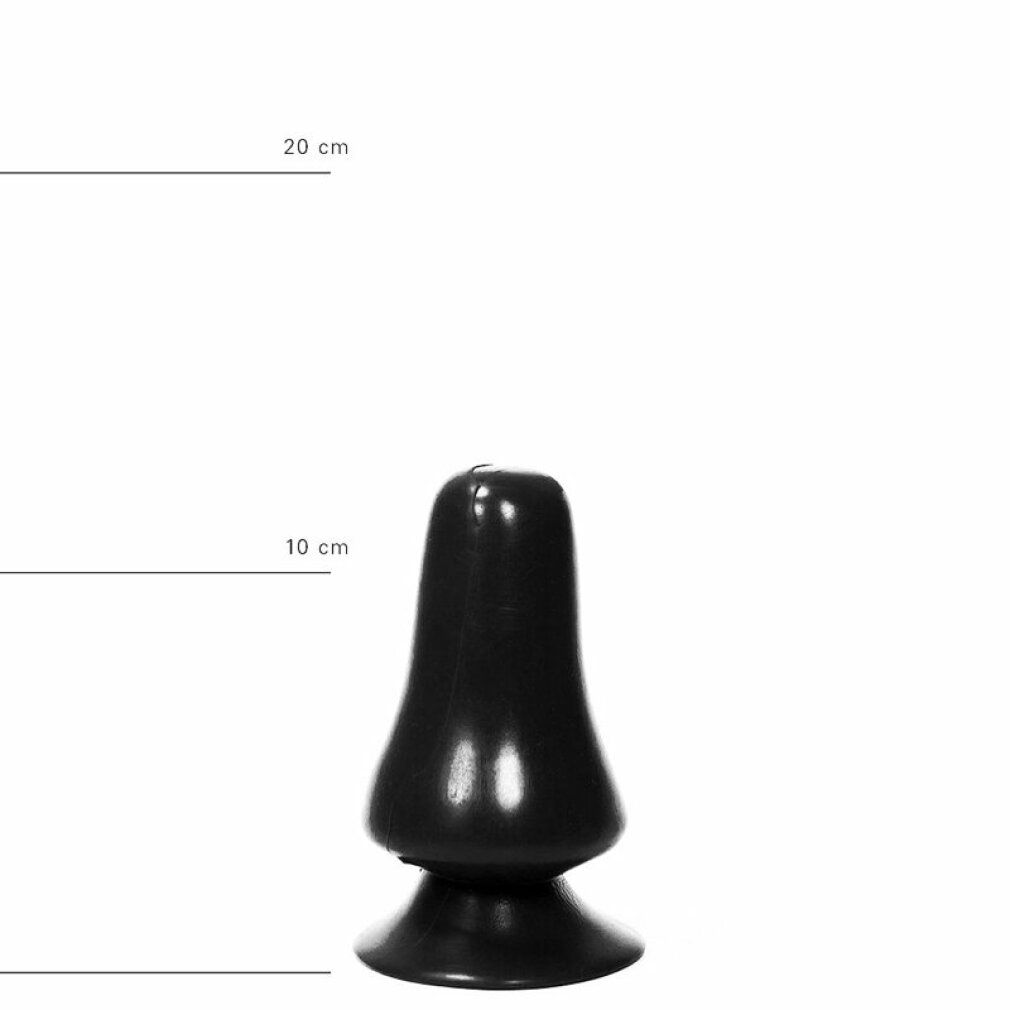 Schwarzer Analplug mit konischer Form. Längenangaben: 10 cm und 20 cm.