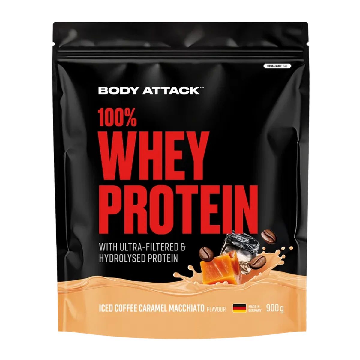 Body Attack 100 Whey Protein Icced Coffe Caramel Macchiato 900 g