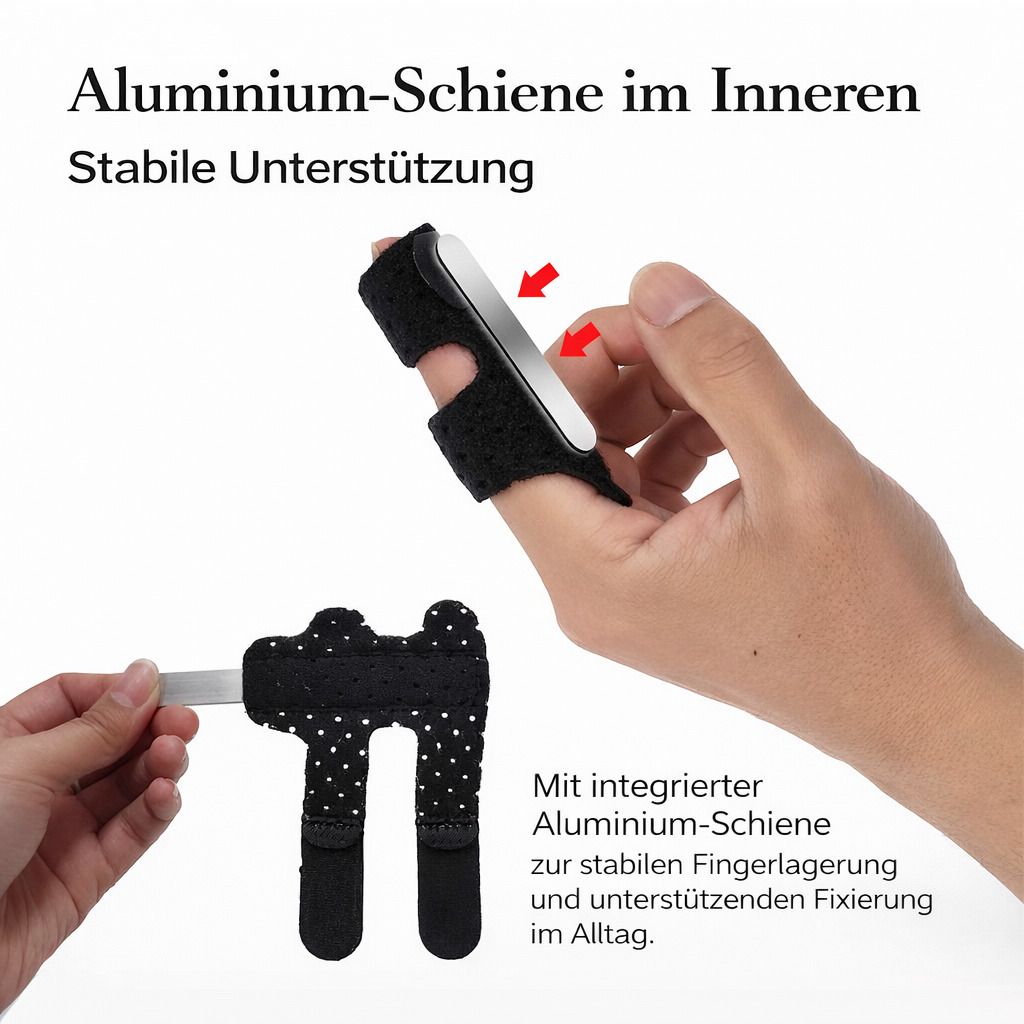 Fingerschiene verstellbar mit Aluminiumstütze, atmungsaktiv, für Alltag & Arbeit