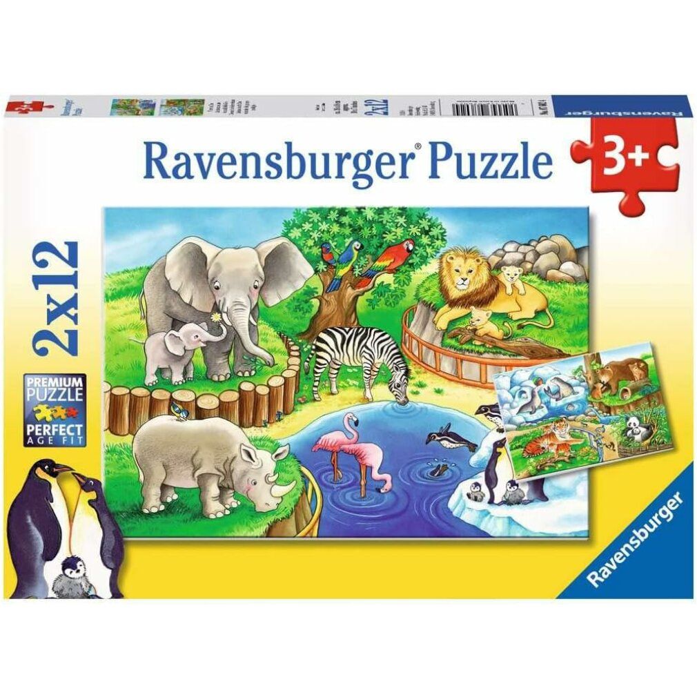 ravensburger Puzzle Tiere im Zoo 2x12 Teile