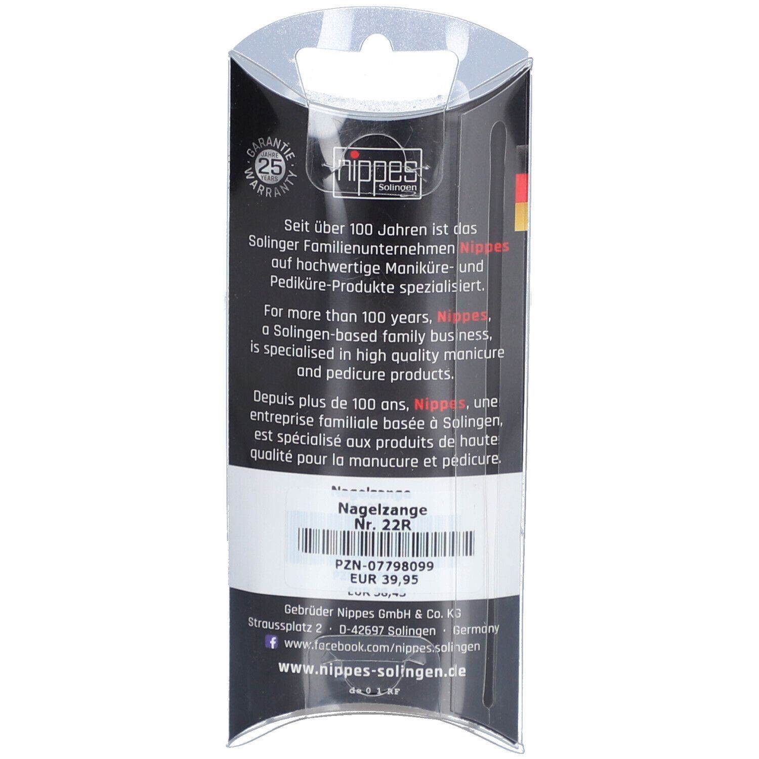 nippes Solingen Nagelzange rostfrei