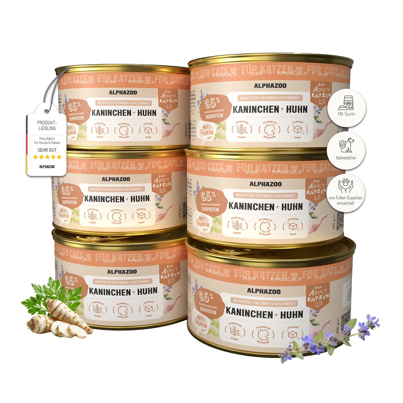 alphazoo Kaninchen + Huhn Nassfutter für Katze