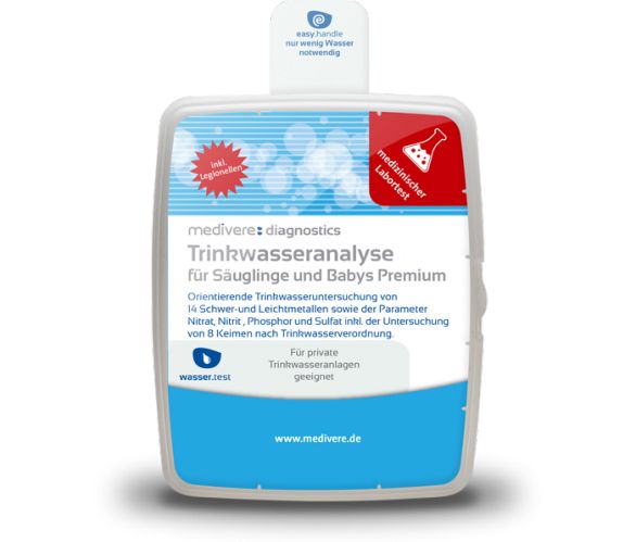 medivere diagnostics Trinkwasseranalyse für Säuglinge und Babys - Premium