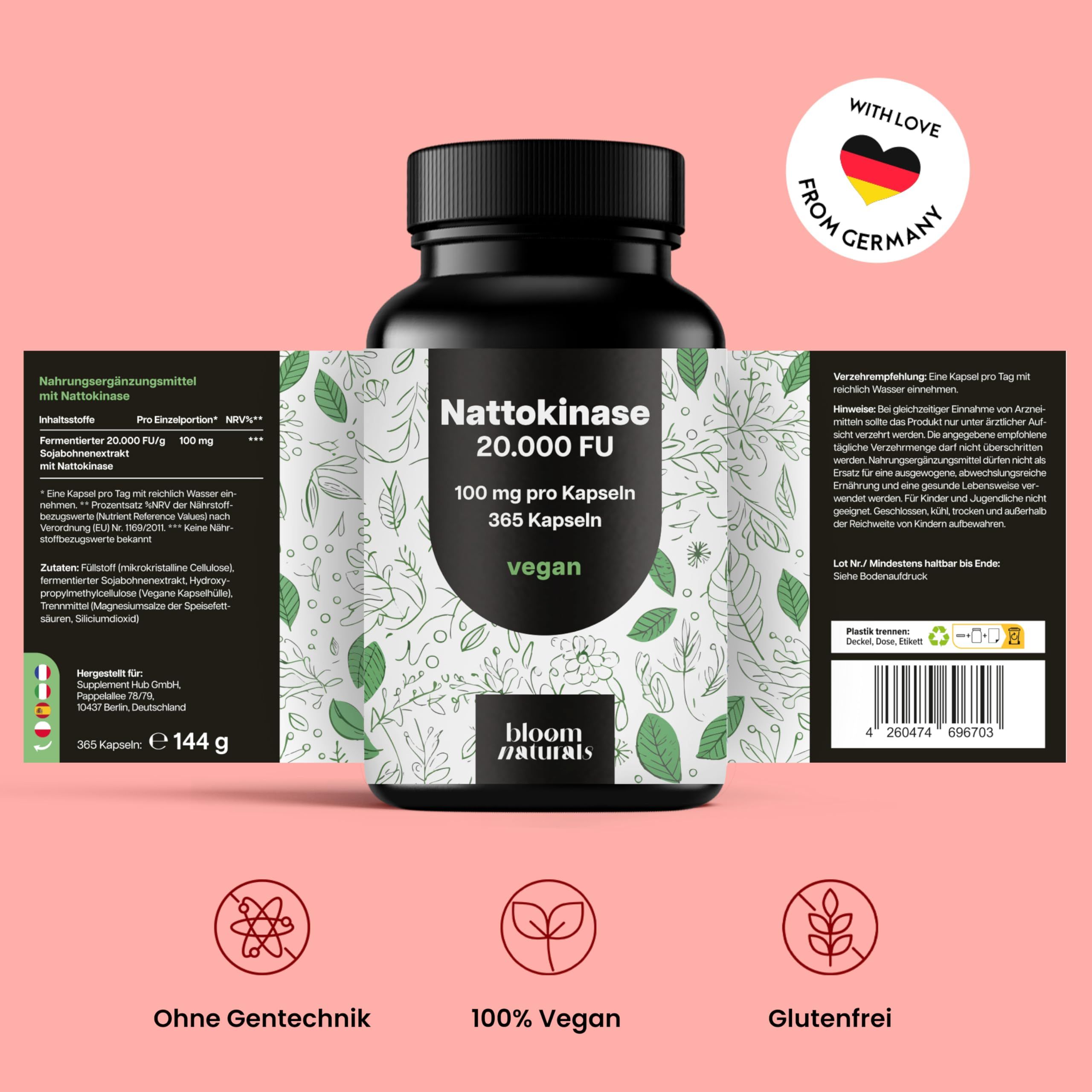 Bloom Naturals Nattokinase Kapseln 20.000 FU