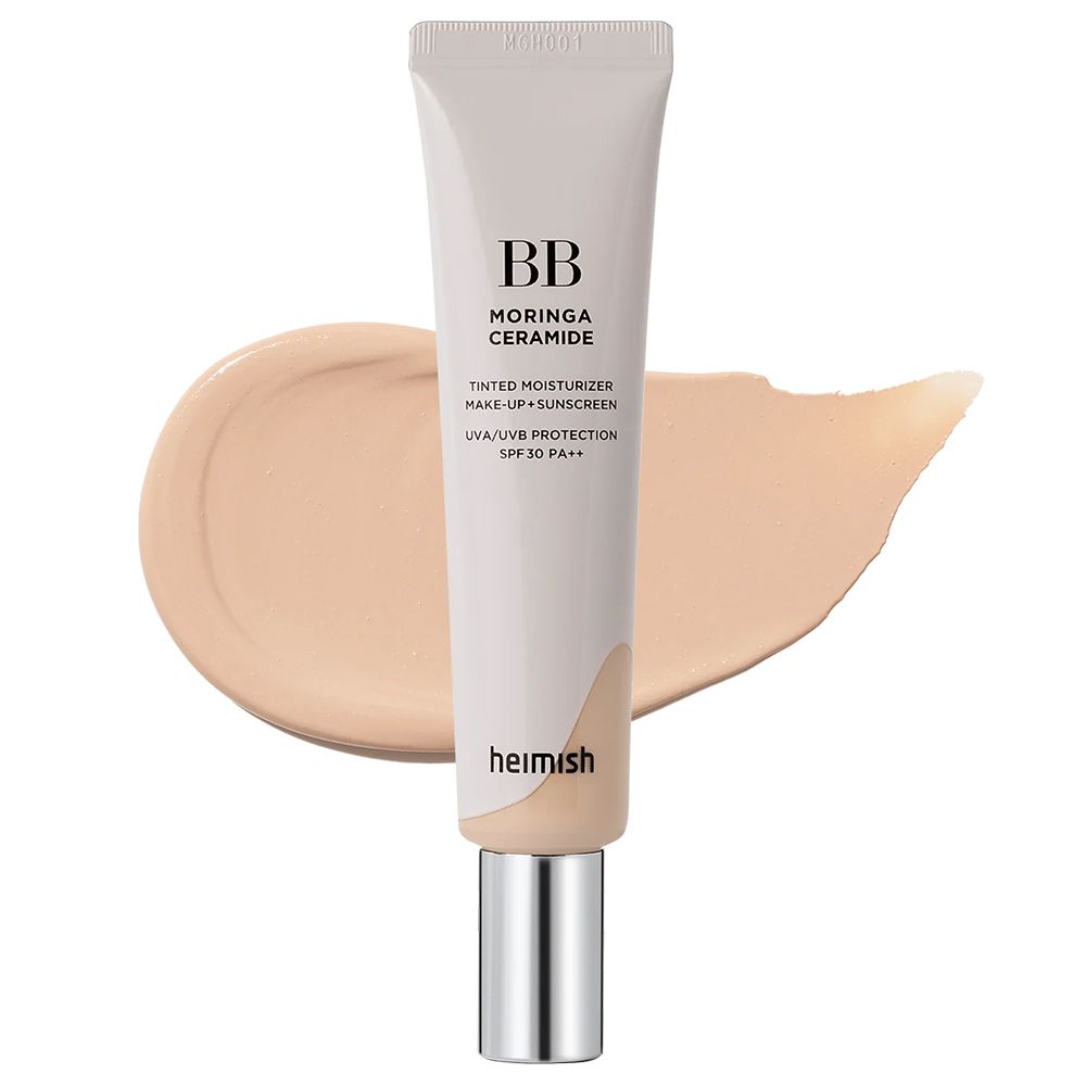BB Moringa Ceramide BB Cream Tube mit einem Swatch der Farbe 21C Light Nude.