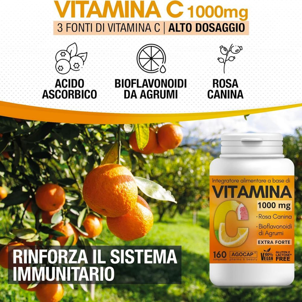 agocap - Vitamin C 500mg mit Bioflavonoiden aus Zitrusfrüchten und Hagebutten