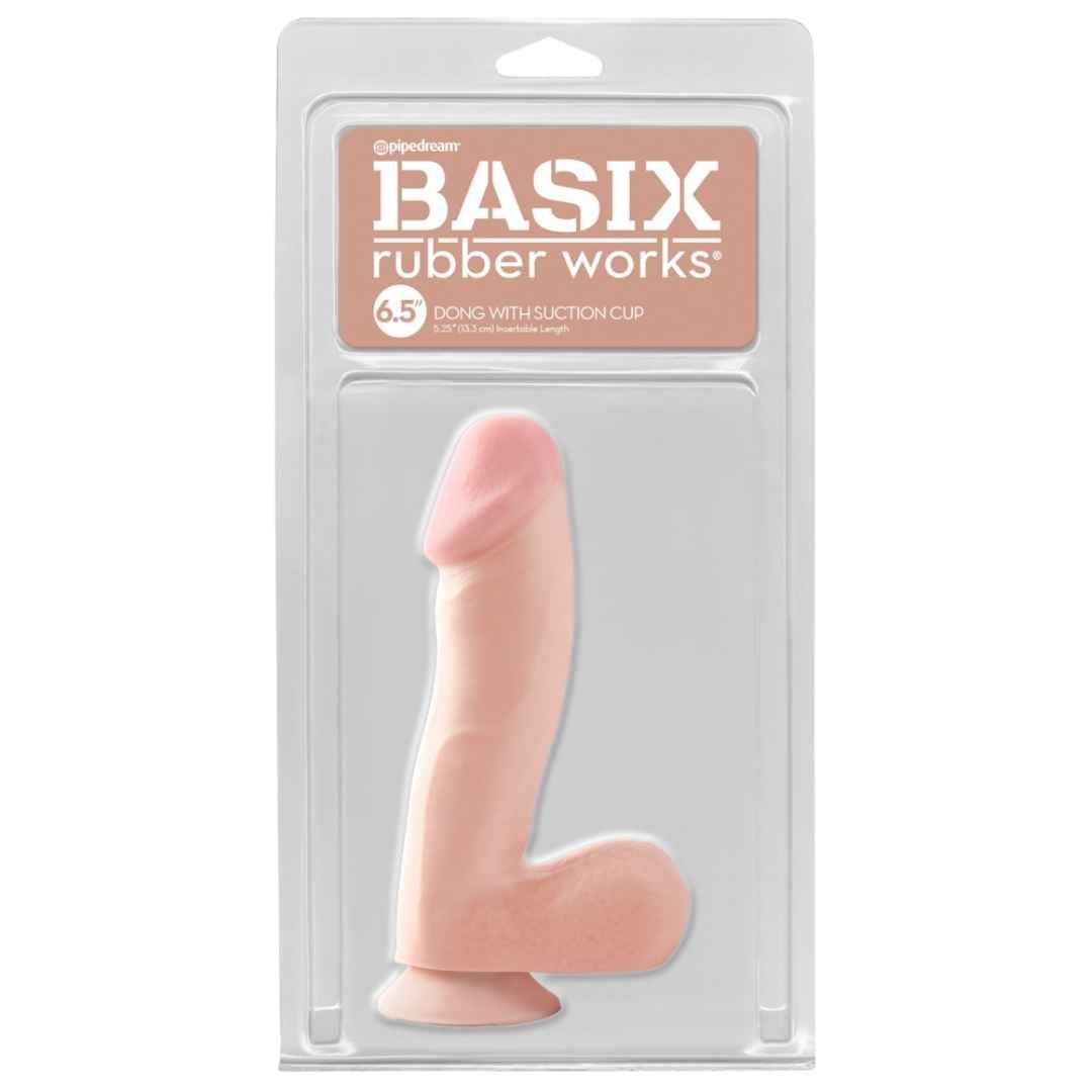 Naturdildo mit Saugfuß 6,5" | Kompatibel mit Strap-on | Basix Rubber Works
