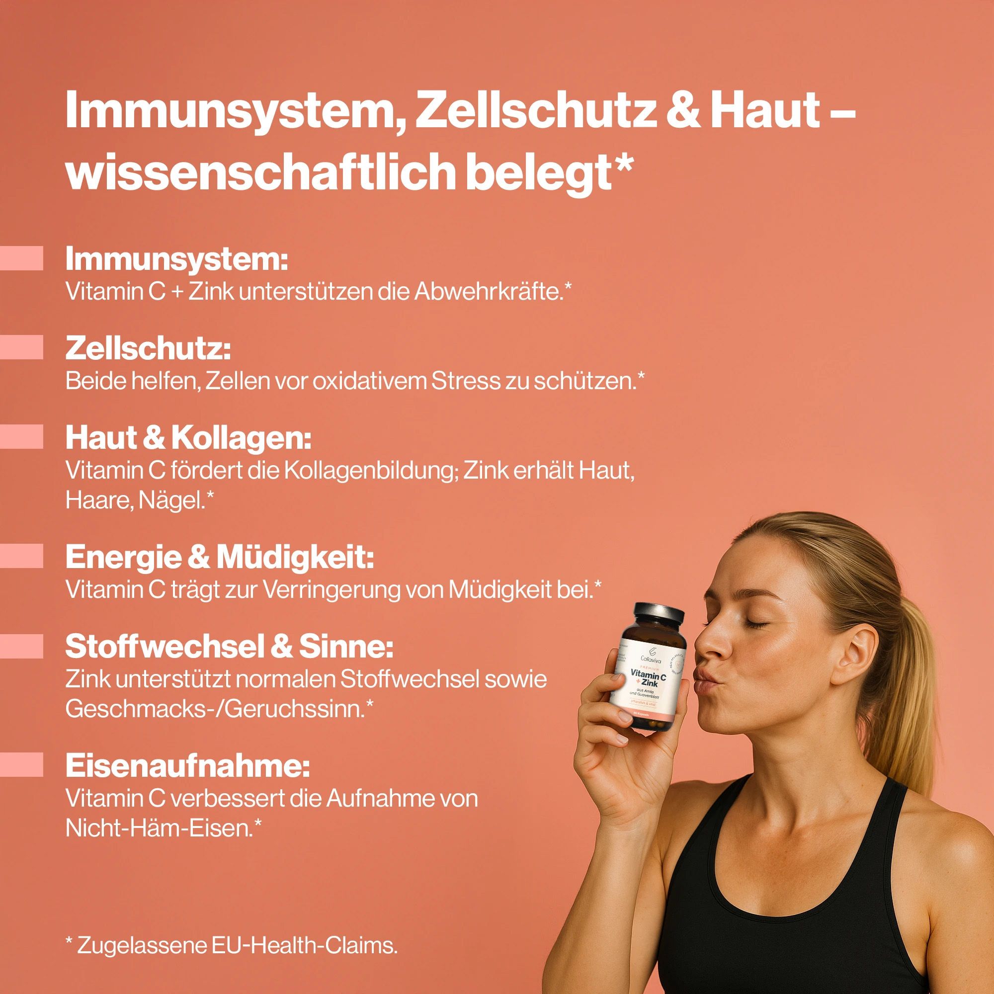 Vitamin C + zink  Kapseln 100& pflanzlich, 3-Monatspackung