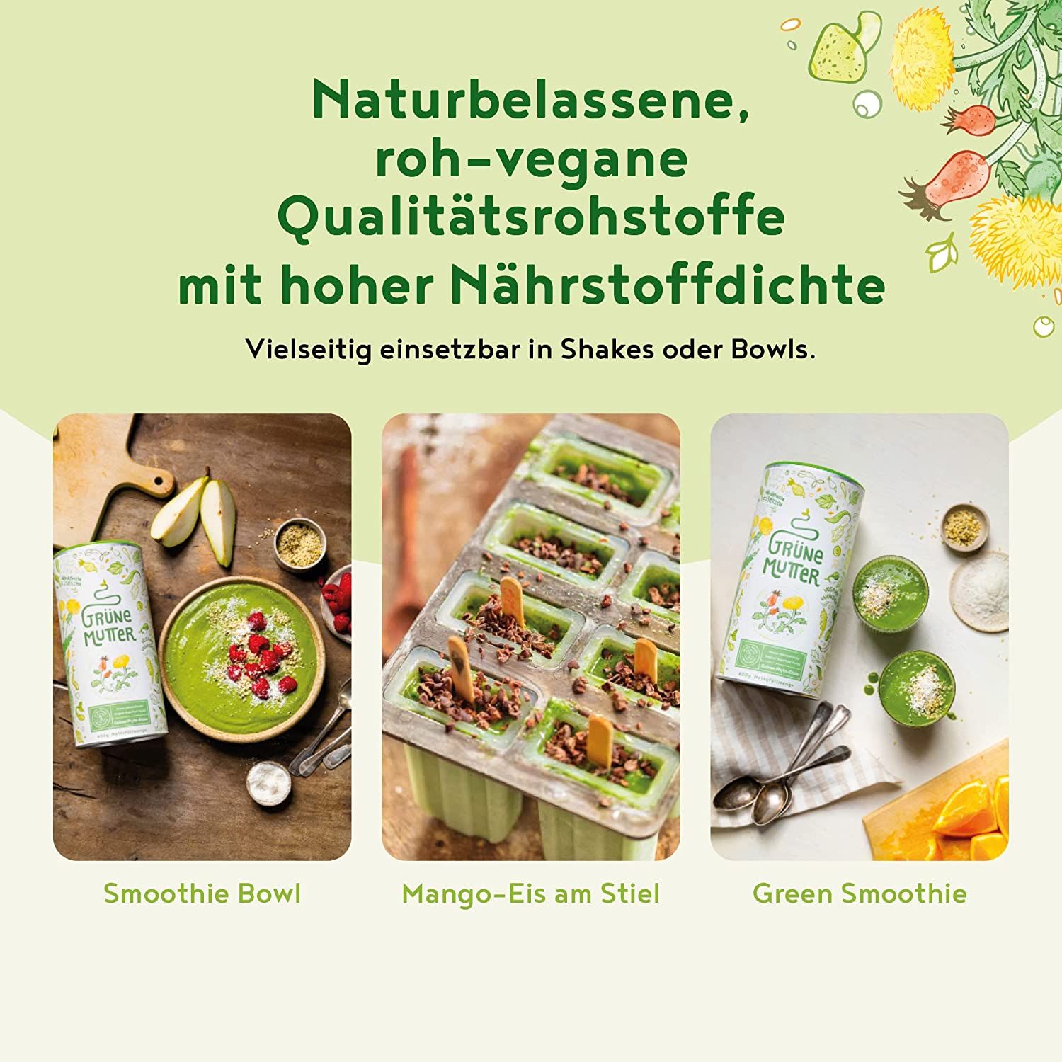 Grüne Mutter - Smoothie Pulver - Das Original Superfood Elixier