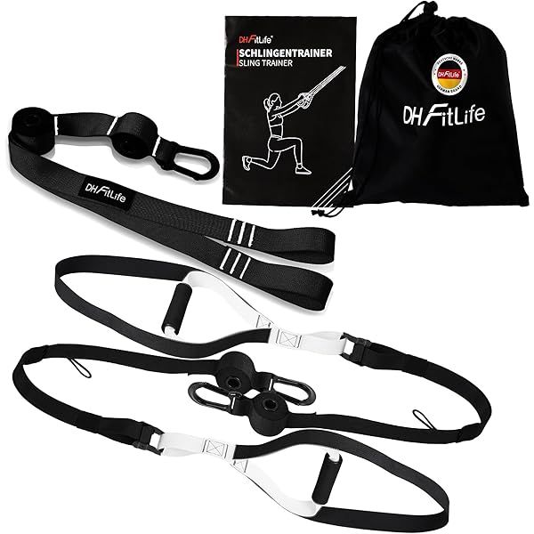 DH FitLife Schlingentrainer Set für Ganzkörpertraining mit Türanker und Karabinerhaken