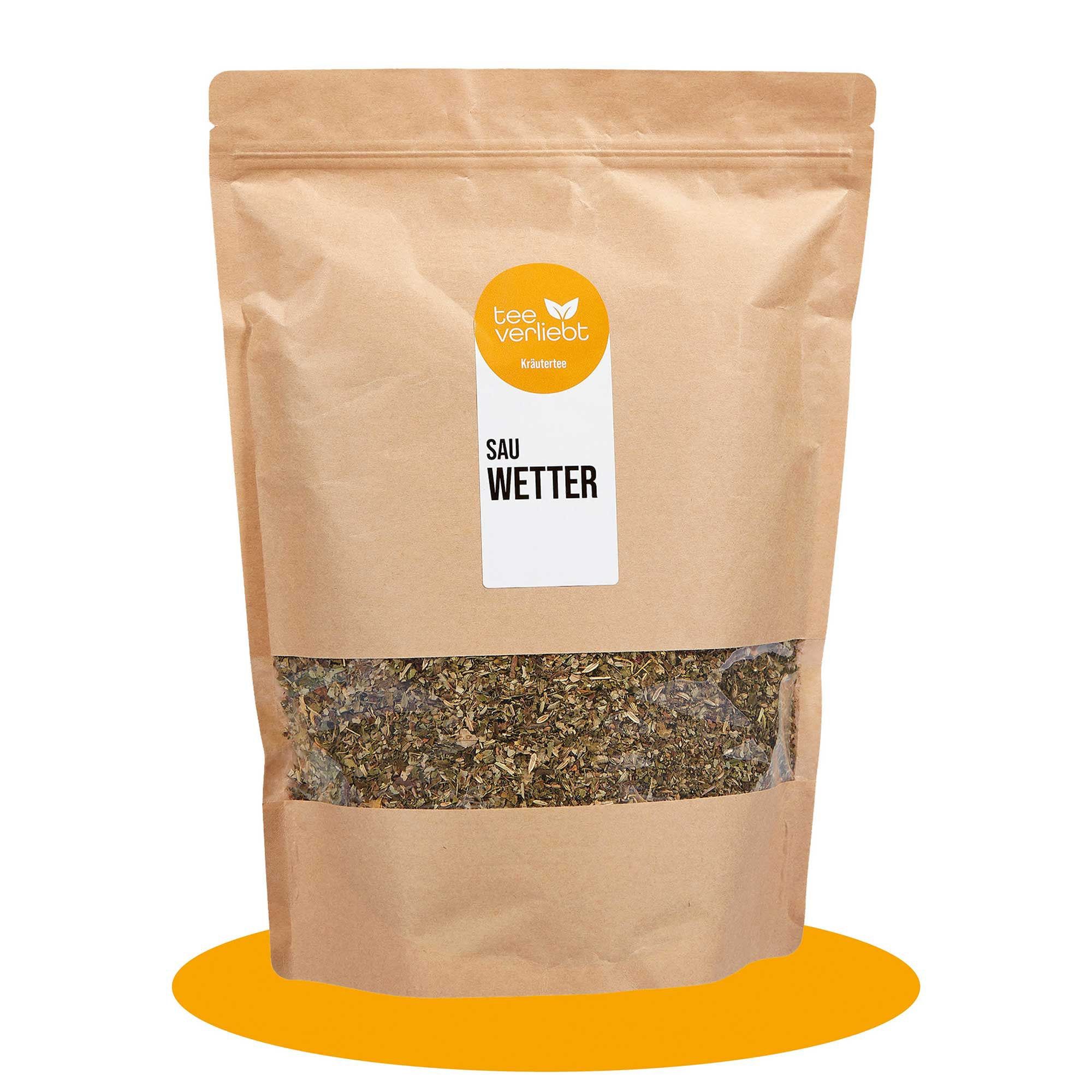 teeverliebt - Sauwetter loser Kräutertee Großpackung I Wärmender für kalte, nasse Tage 1000 g