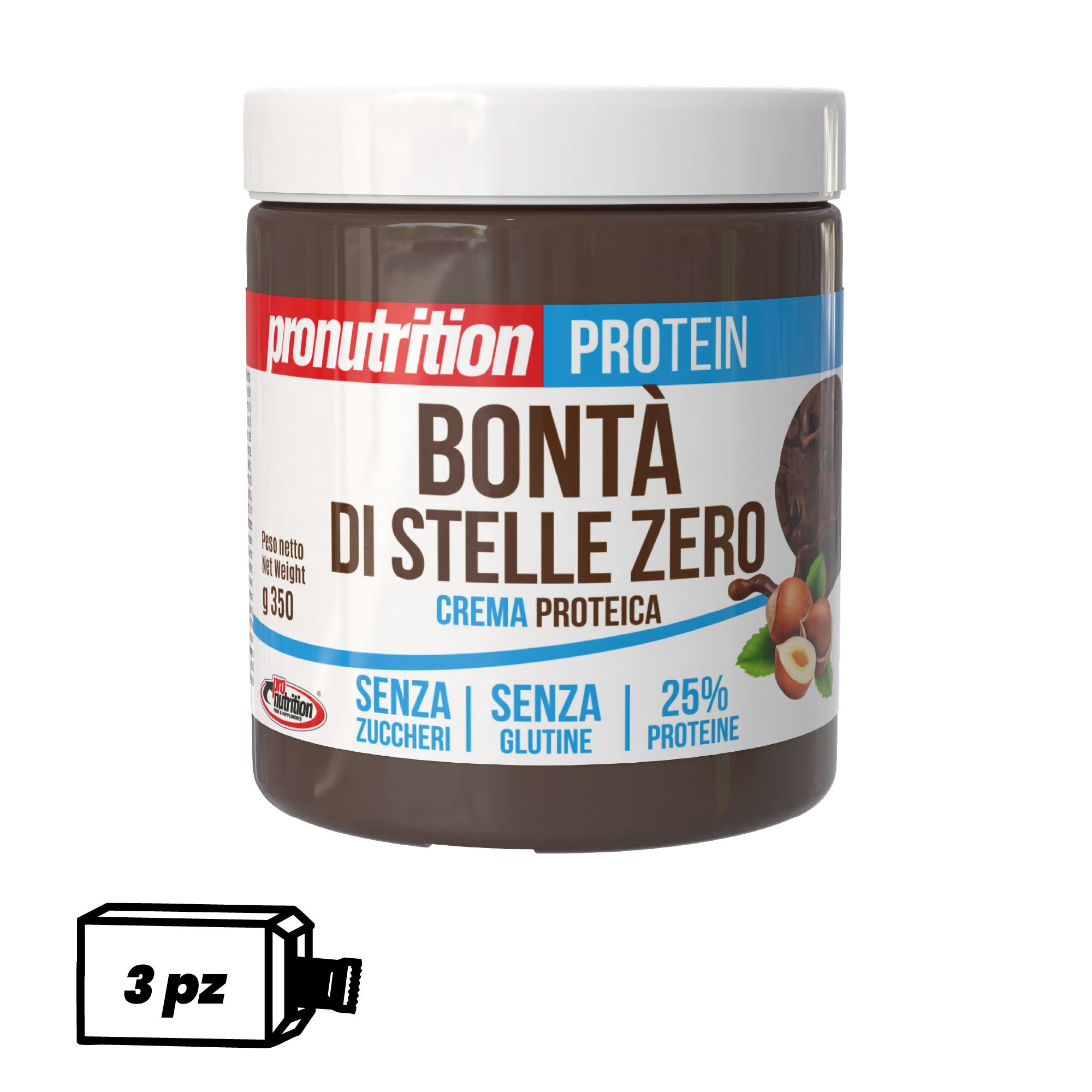 Pronutrition Crema proteica zero (3 x 350 gr, Bontà di stelle Crunchy)