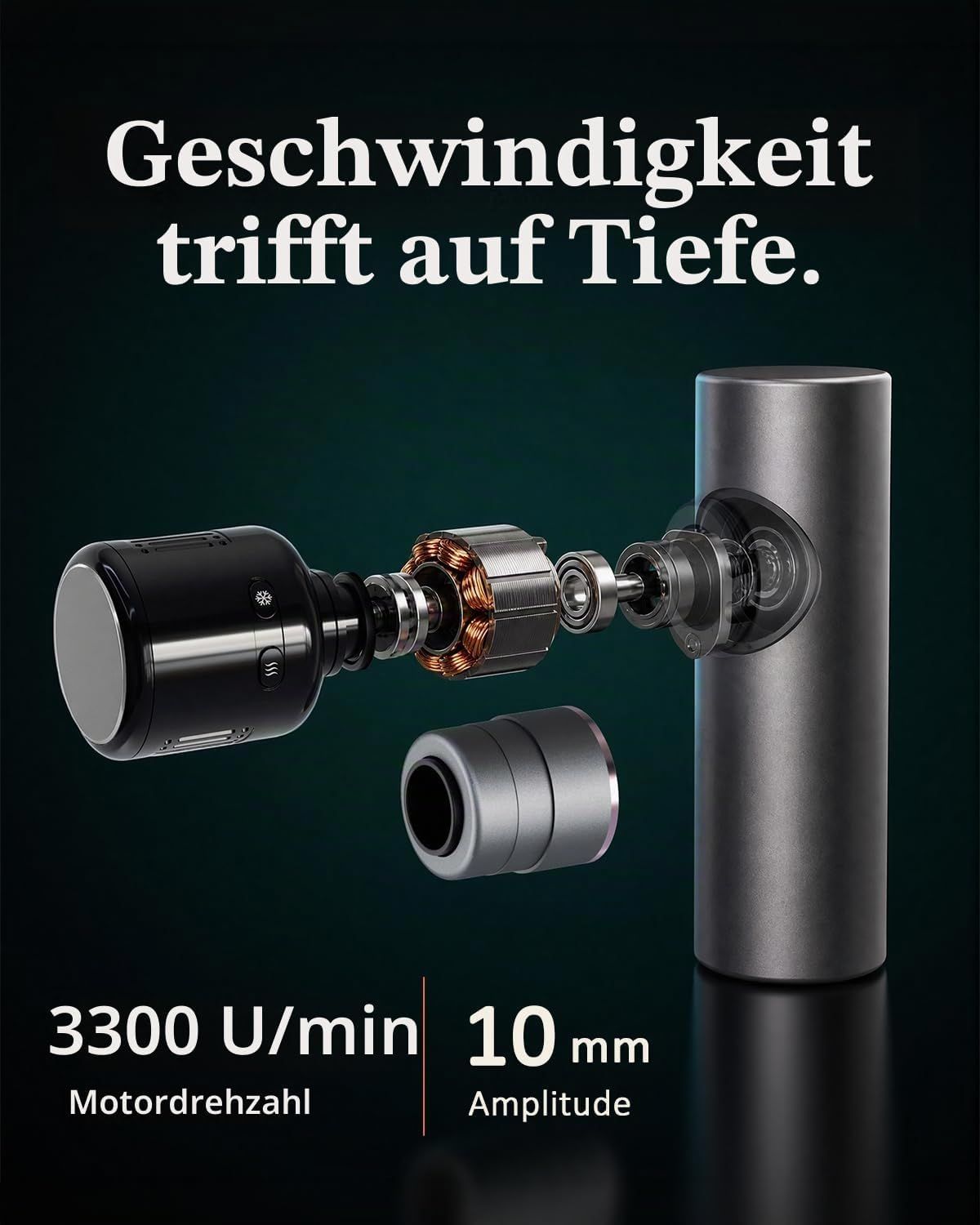 Schwarzes Fußmassagegerät mit roten Heizelementen, Bedienelementen und Fernbedienung.