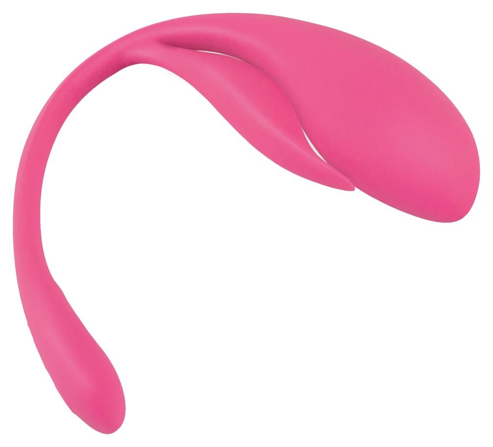 Rosa Wellness-Produkt mit geschwungener Form und zwei Enden.