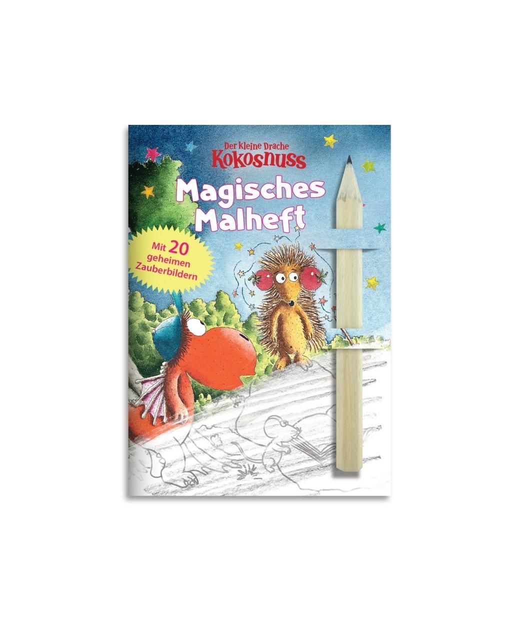 Der kleine Drache Kokosnuss - Magisches Malheft mit Bleistift Mit 20 geheimen Zauberbildern, Malh...