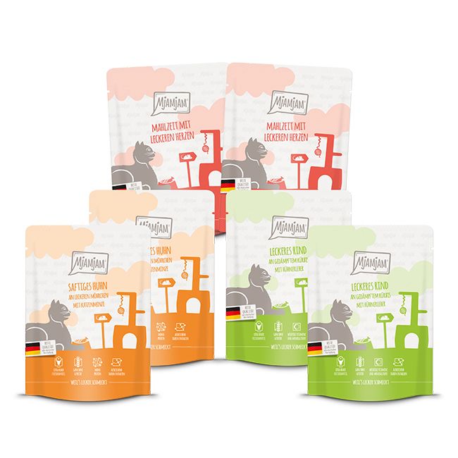 MjAMjAM - leckere Mahlzeiten Mixpaket I für deine Katze 6x300 g Futter