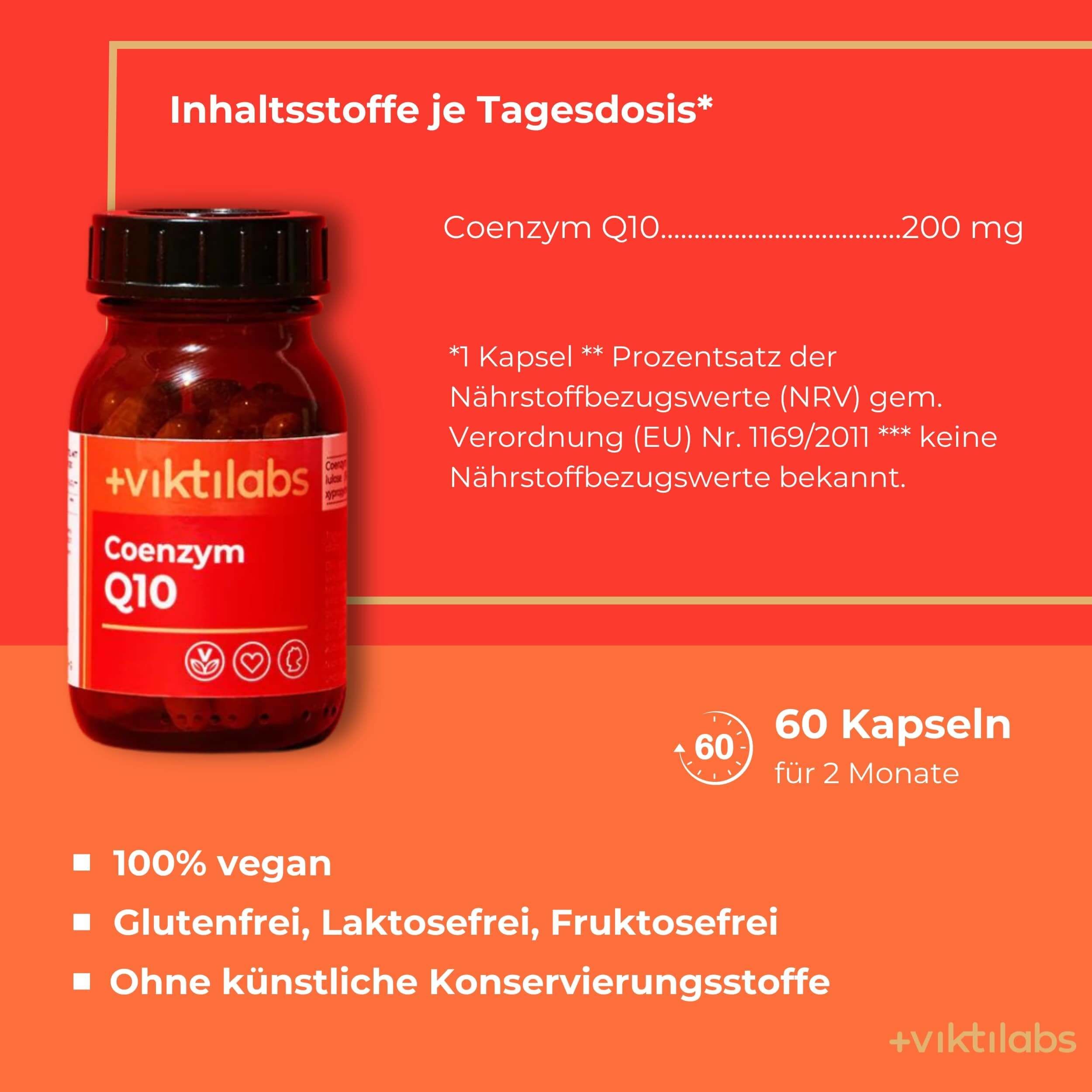 Viktilabs Coenzym Q10: Hochdosiertes Ubichinon aus natürlicher Fermentation