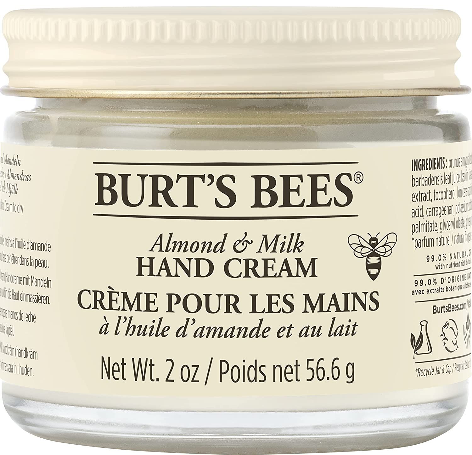Burt's Bees® 99% natürliche feuchtigkeitsspendende Mandel- und Milch-Handcreme