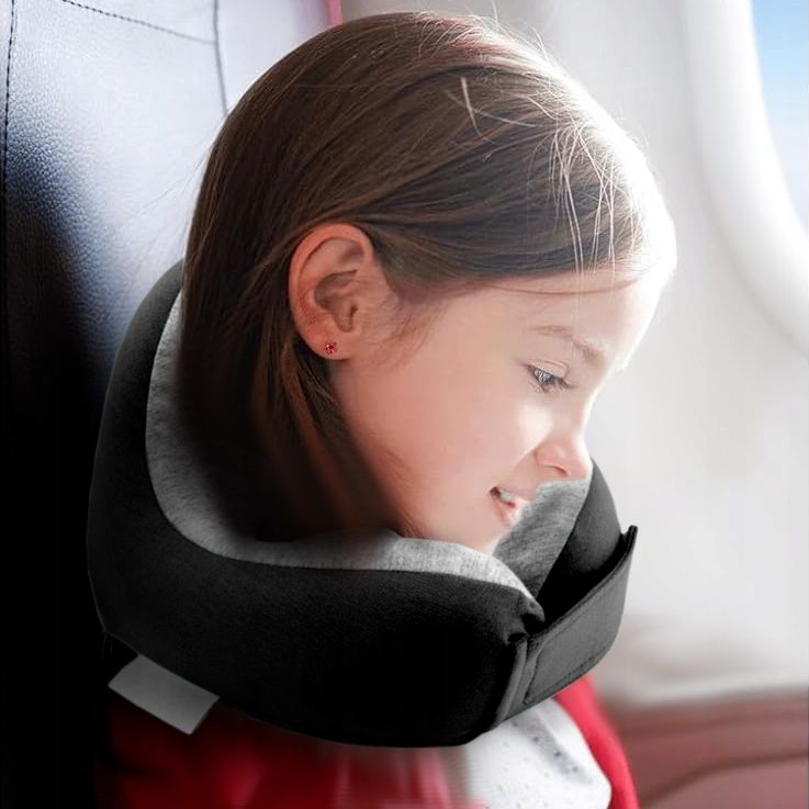 Medi Sleep Kinder-Reisekissen aus Memory-Schaum schwarz-grau