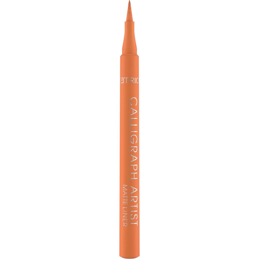 Orangener Eyeliner-Stift. Aufschrift: CALLIGRAPH ARTIST MATTE LINER. Marke: CATRICE.