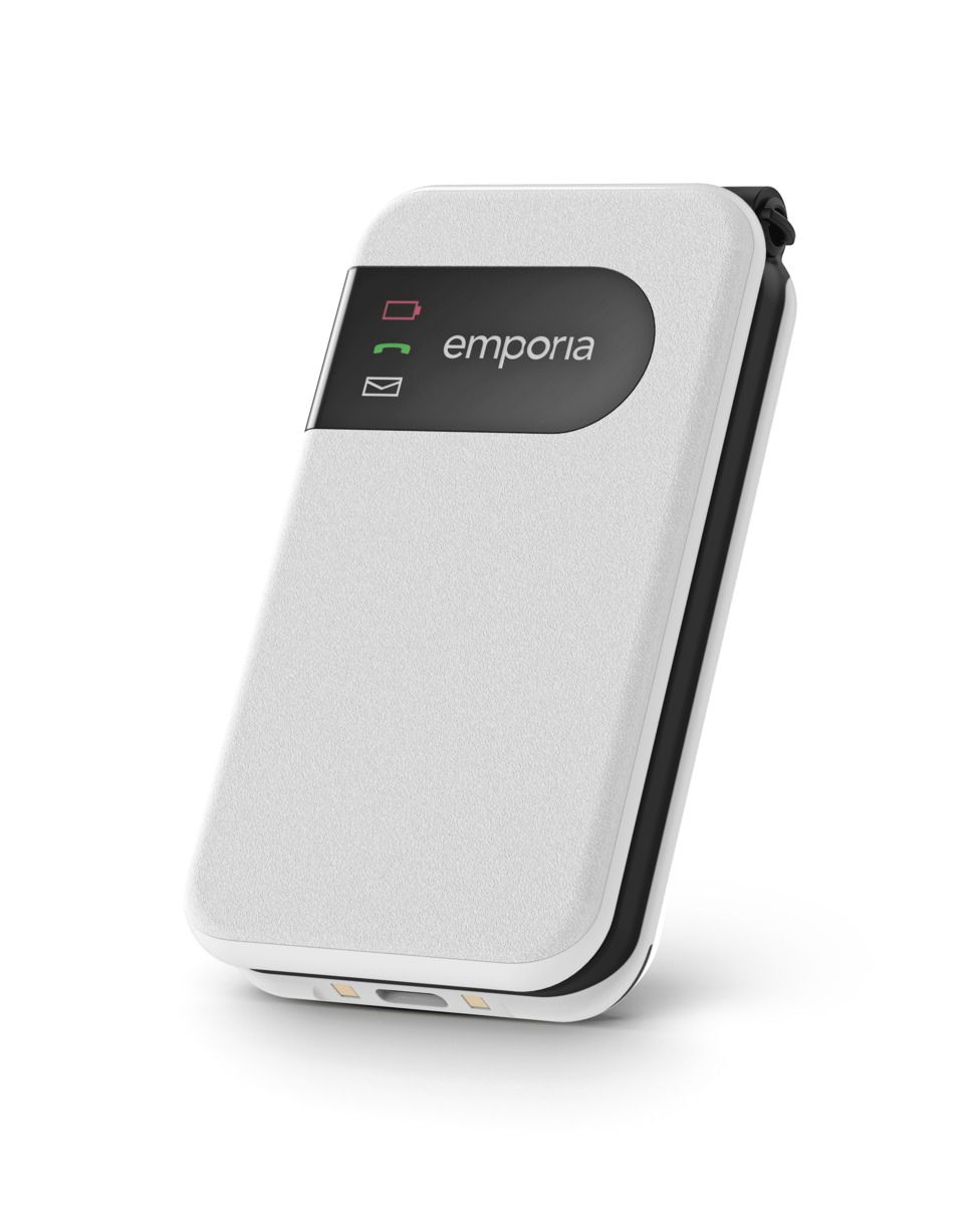 emporia SIMPLICITYglam Smartphone mit Klappfunktion 4G weiß 128 MB 2,8 Zoll