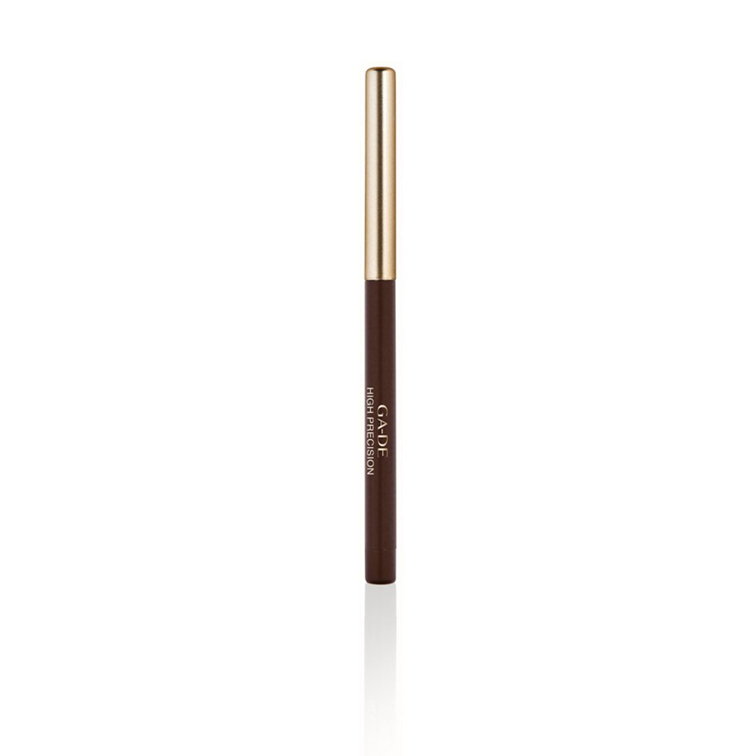 Brauner Eyeliner mit goldener Kappe. Aufschrift: GA-DE High Precision.