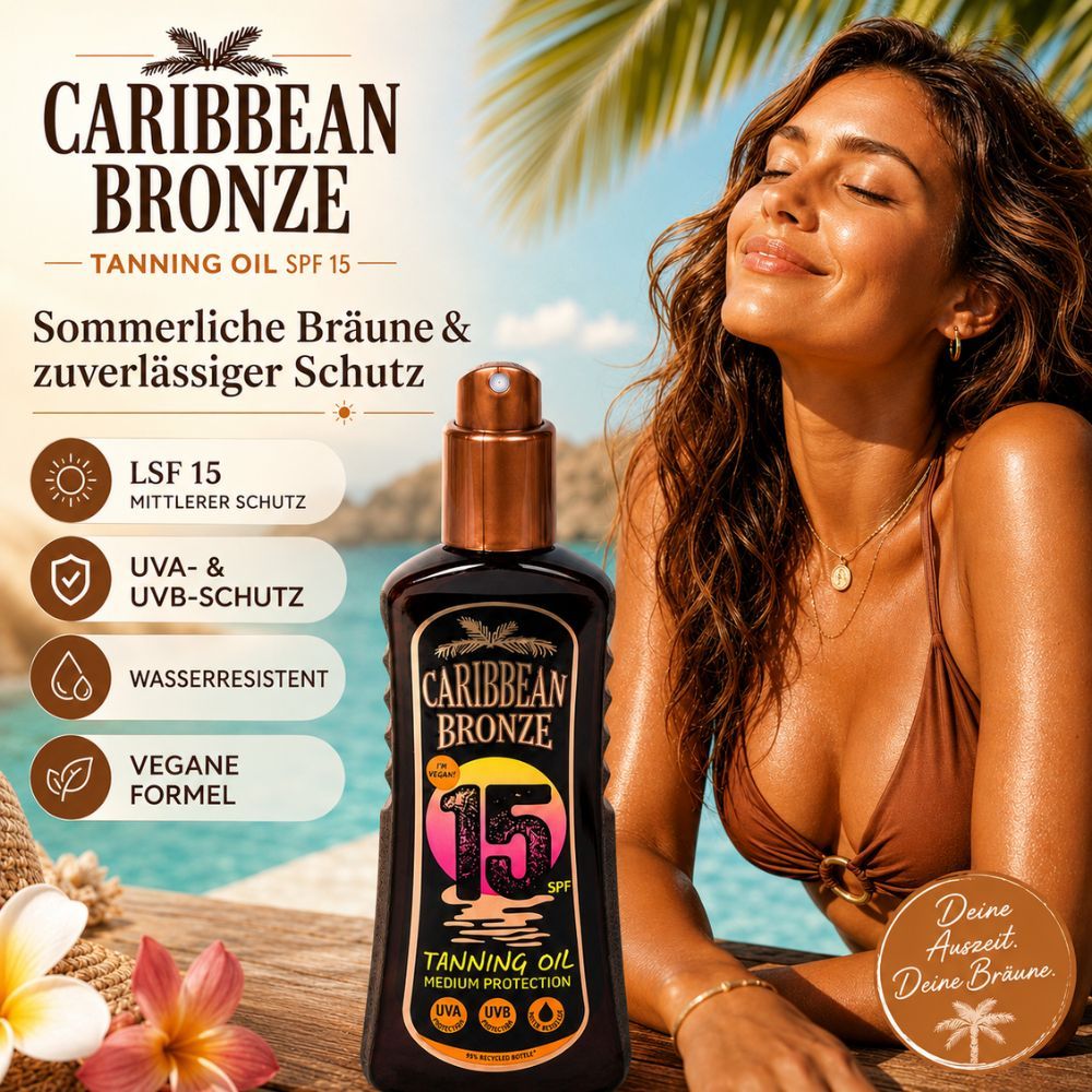Caribbean Bronze Bräunungsöl Spray LSF 15 Medium Protection