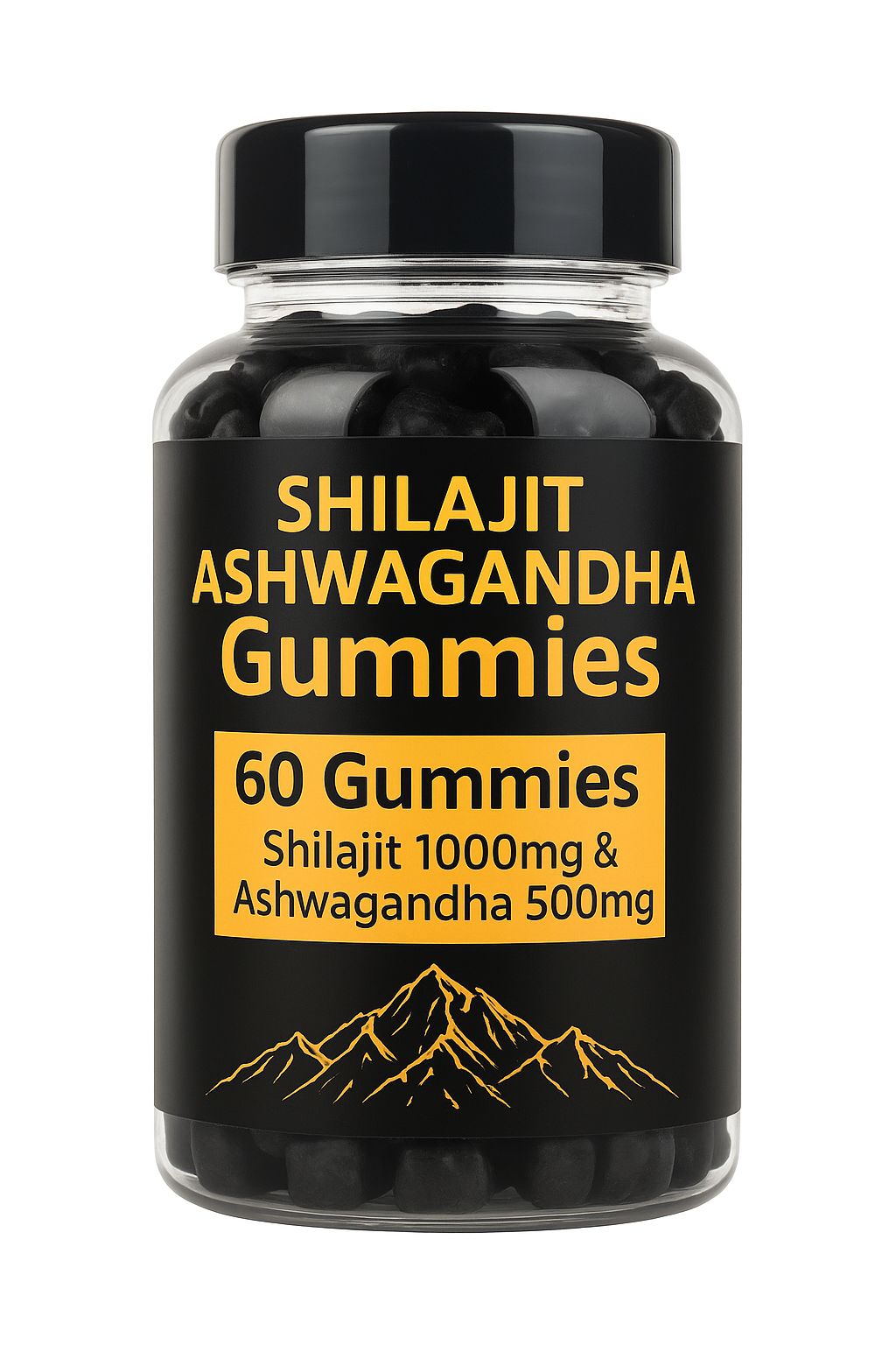 Shilajit + Ashwagandha Gummies | 1000mg 500mg Tagesdosis 60 St Gummibärchen