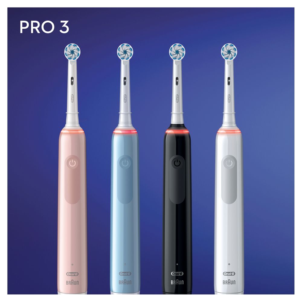Oral-B - Elektrische Zahnbürste "Pro 3 + 2. Handstück" in Schwarz und Weiß