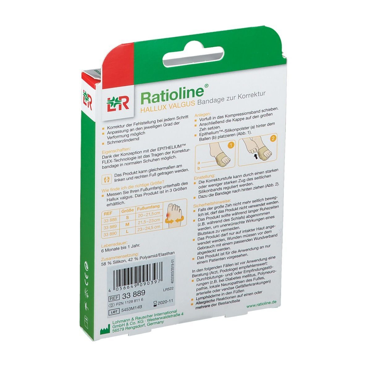 Ratioline® Hallux Valgus Bandage M