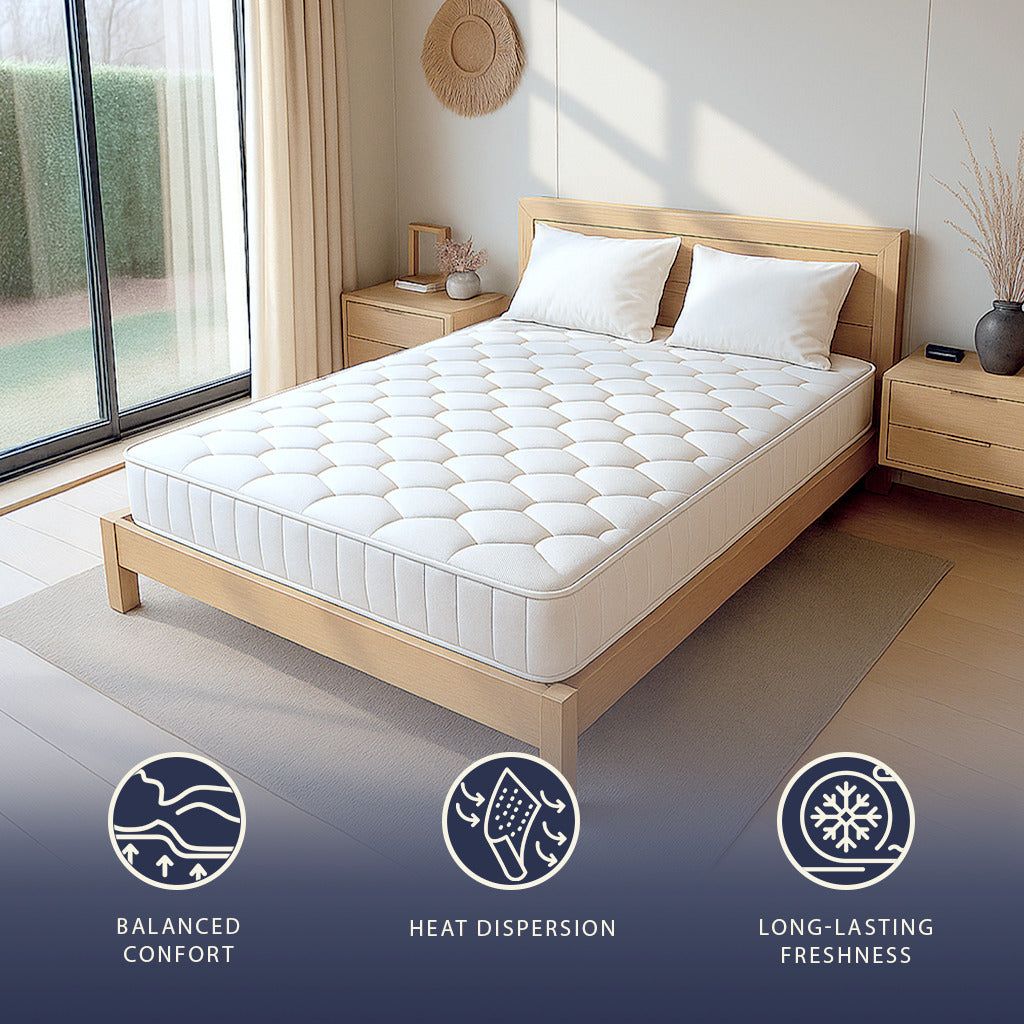 The White Stone Matratze 140x190 mit Taschenfedern und Memory Foam | Höhe 25 cm