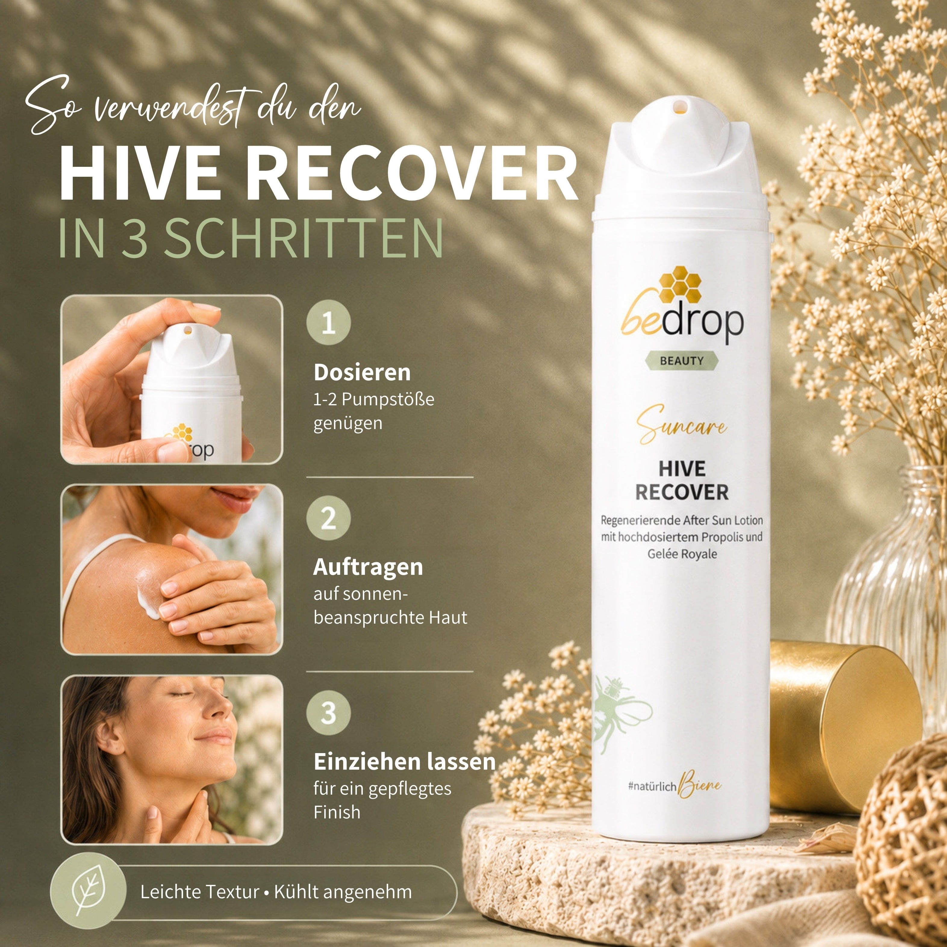 Vorteilsset: 3x HIVE RECOVER - After Sun Lotion mit hochdosiertem Gelée Royale & Propolis