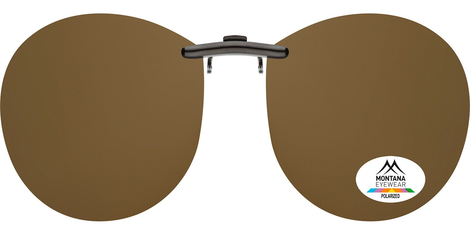 Montana Eyewear Crail Clip-on, braune Gläser, Metallrahmen-Clip. Polarisiert. Logo.