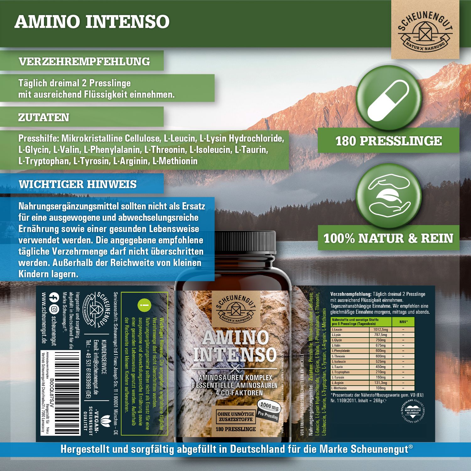 Scheunengut® Amino Intenso | Aminosäuren Komplex EEAs inkl. BCAAs