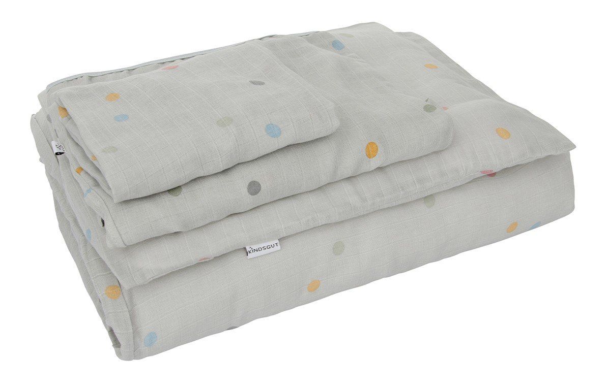 Kindsgut Musselin Spannbettlaken Punkte 60 x 120