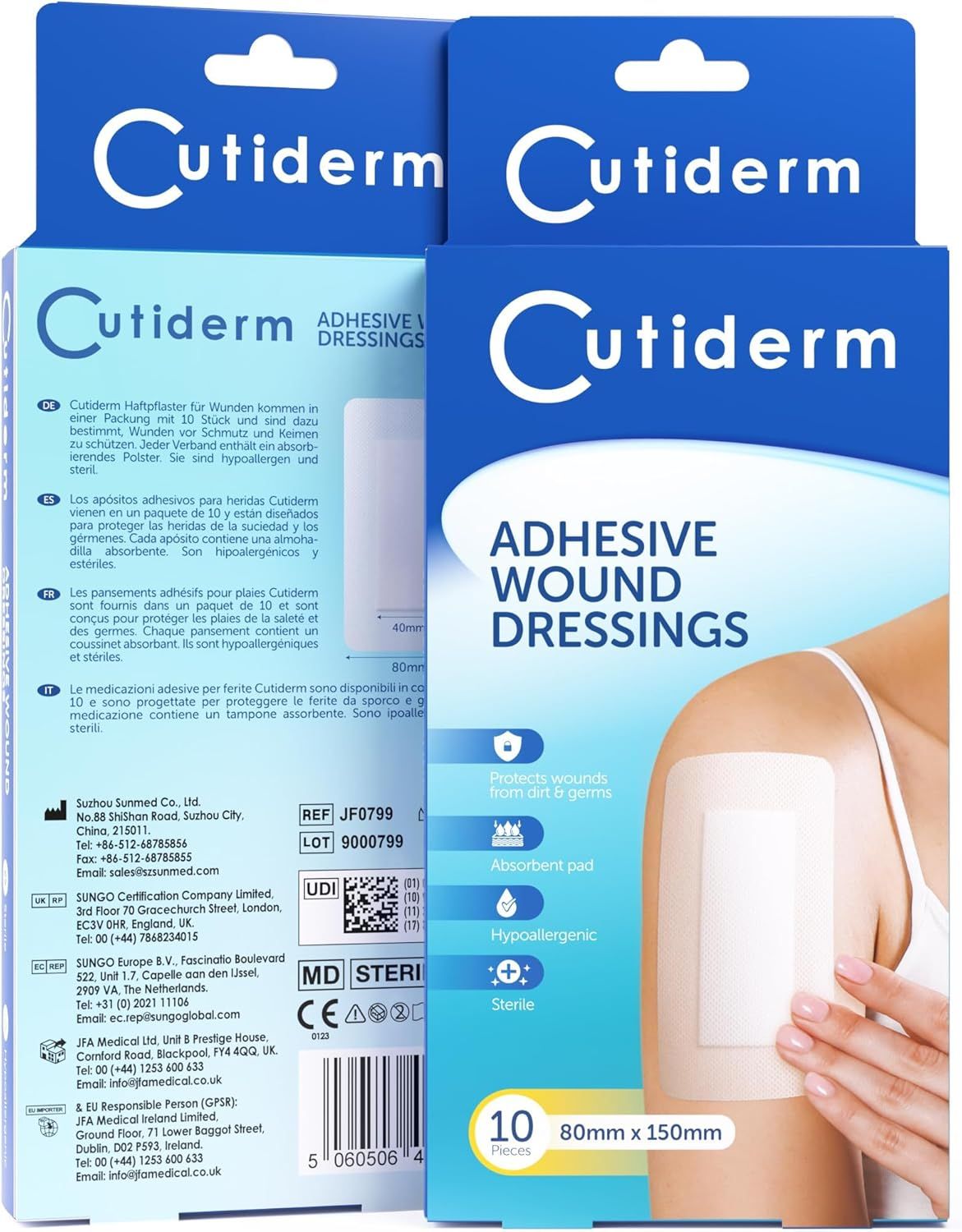 Bendaggio sterile per ferite 8 cm x 15 cm Cutiderm