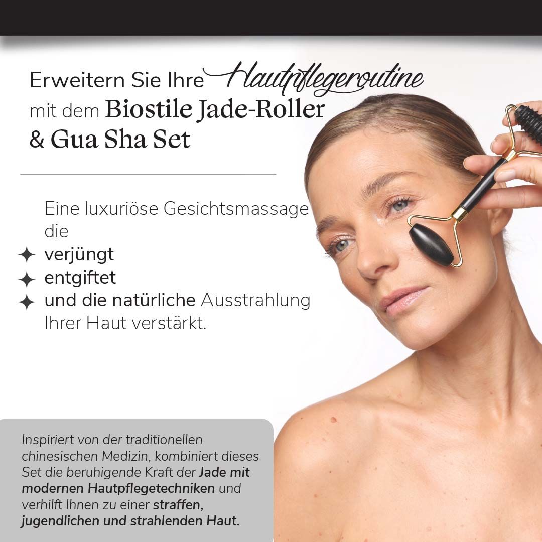 Biostile Gesichtsmassage-Set (mit Rolle und Gua Sha-Stein)